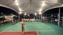 Unconventional tennis: players swap net for guests in Taiwan match
