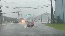 Storm brings heavy rain to NE Houston , roads submerged in water