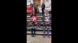Solidarity Rally with Diane Abbott out side  Hackney. Town Hall regarding her reinstatement to the Labour Party