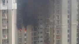 India: Record-breaking heat sees flat's AC unit explode causing fire