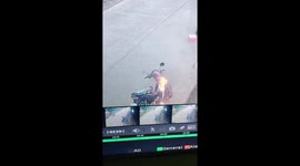 Rider flees as motorcycle bursts into flames on roadside