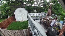 Woman Falls Through Wooden Deck