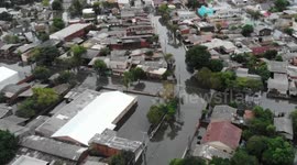 Drone Captures Streets of Porto Alegre Covered in Trash After Flooding