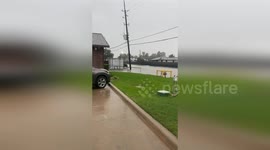 USA: Floodwaters Engulf Streets of Harris County, Texas
