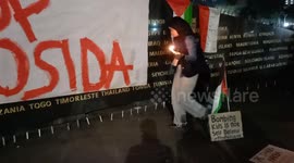 Indonesia: People pray and light candles as a form of solidarity and support for the Palestinian people in Bandung 11