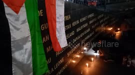 Indonesia: People pray and light candles as a form of solidarity and support for the Palestinian people in Bandung 9
