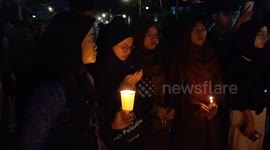 Indonesia: People pray and light candles as a form of solidarity and support for the Palestinian people in Bandung 5
