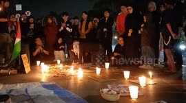 Indonesia: People pray and light candles as a form of solidarity and support for the Palestinian people in Bandung 4