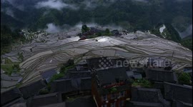 China: Clouds Shround Over The Jiapang Terrace in Congjiang
