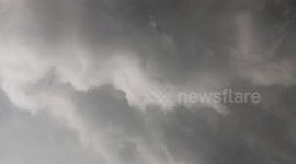 Watch huge storm as it crosses over small town in Tornado Alley in Kansas