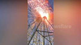 Ferris wheel catches fire due to electrical fault in China