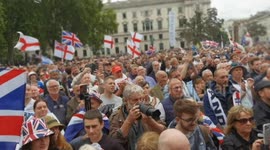 Thousands of of Tommy Robinson supporters occupy Parliament Square