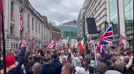 Far right demonstrators in Central London to support Tommy Robinson