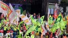 Brazil: Union leaders speak to the public at the 1st May event held in Sao Paulo
