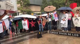 Mexico: Relatives of 43 missing students from Ayotzinapa protest along avenues of the Mexico City