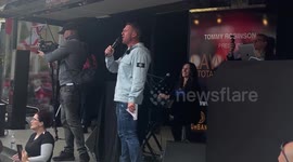 Tommy Robinson pleads with fans to stay on their best behaviour at March for England event