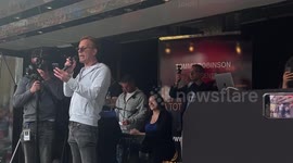 Laurence Fox slams pride month during speech at Tommy Robinson event