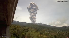 Indonesian volcano erupts in dramatic display: CCTV footage shows close encounter in real speed