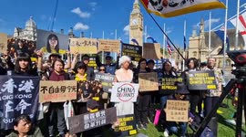 Protesters mark the 35th anniversary of Tiananmen Square in London