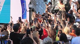 Hollywood actor Jared Leto brings chaos to London as he performs a song next to the statue of Eros