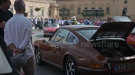 Vintage car show held in Valletta, Malta