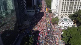 Brazil: Aerial view of the 28th LGBT+ Parade in Sao Paulo 2
