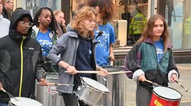 Girls Working For Drum Works Playing Before The UEFA Champions League Final in Wembley, London, United Kingdom