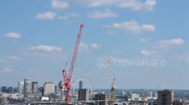 Construction being made in Central London surrounding the London Eye, United Kingdom