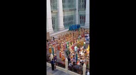 Thai dancers put on mesmerising performance at shrine in Bangkok