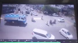 Graphic content -   3 Motorcyclists Sent Flying Into Air As Speeding Car Hits From Behind At Cyber Chowk; 3 Dead, Several Injured