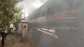 Fire breaks out on express train in northern India
