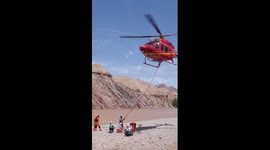 Helicopters help with high-voltage power line maintenance