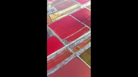 Colorful salt lake in China's Yuncheng