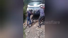 Driver escapes unscathed as Tata Punch SUV falls off cliff in Jammu and Kashmir