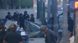 USA: Palestinian Rights Protest Encampment Removed by LAPD Part 2