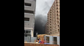 Fire in a construction site building in Canning Town caused smoke for miles #fire #canningtown #smoke