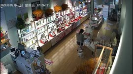 Cheeky pet cat steals bag of food from beauty salon next door