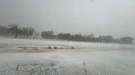 Hailstorm creates 'winter wonderland' in summer in Texas