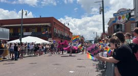 USA: Scenes from the Gay Pride Parade on the iconic Beale Street on June 1st, 2024 in downtown Memphis, Tennessee.