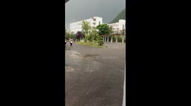 Giant hailstones batter schoolchildren in China
