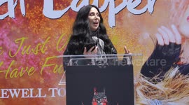 USA: Cyndi Lauper Hand and Footprint In Cement Ceremony