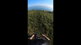 Basejumper's helmet ripped off during 350ft cliff descent, footage captured on GoPro