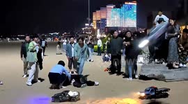 Woman escapes serious injury after being hit by toy beach car