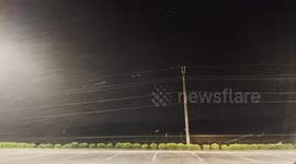 Severe Thunderstorm Produces High Winds With Rain Being Blown Almost Sideways (with lightning)