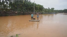 Severe flooding continues to ravage Kampur of Nagaon District in Assam, India