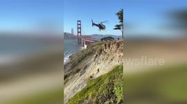 USA: CHP and SFFD Team Conducts Cliff Rescue near Golden Gate Bridge