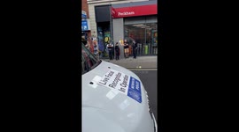 Facial recognition police vans in Peckham, southeast London as  arrests are made