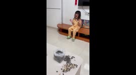 Diva toddler laughs and cries while being scolded by mother