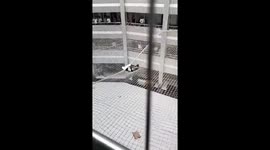 Man jumps from government building as safety net saves him