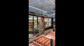 Oddly satisfying arrangement of frozen chicken pleases supermarket customer